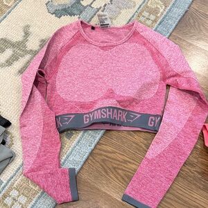 Gymshark Heathered Pink and Gray Crop Top